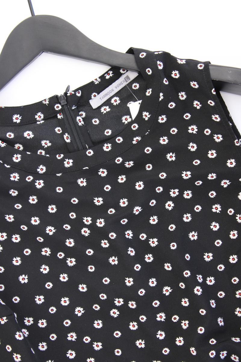 Midikleid Gr. L mit Blumenmuster Ärmellos schwarz
