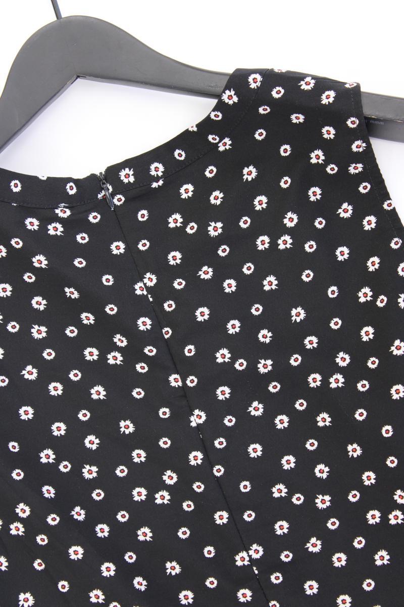 Midikleid Gr. L mit Blumenmuster Ärmellos schwarz