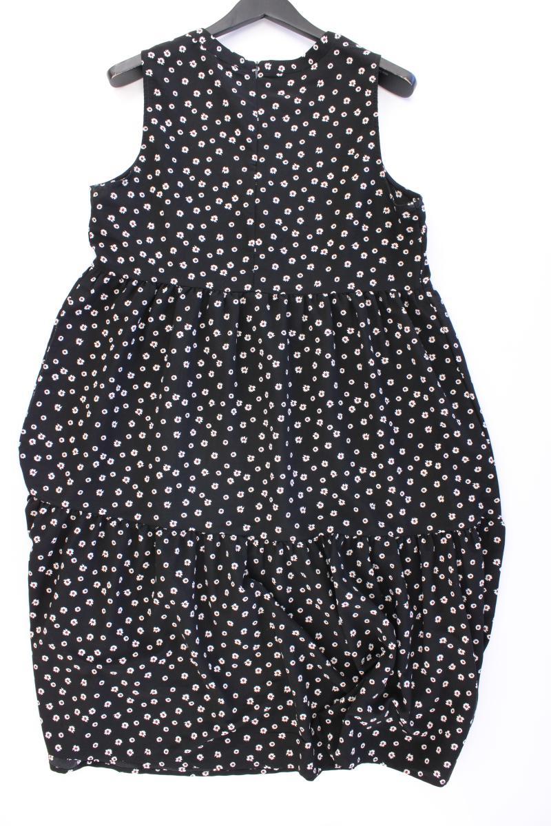 Midikleid Gr. L mit Blumenmuster Ärmellos schwarz
