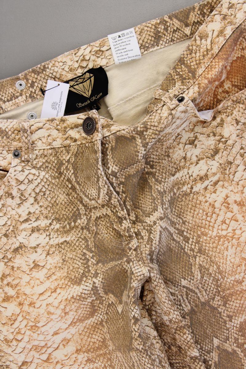 Sarah Kern Hose Gr. 42 mit Tierdruck neuwertig braun aus Baumwolle