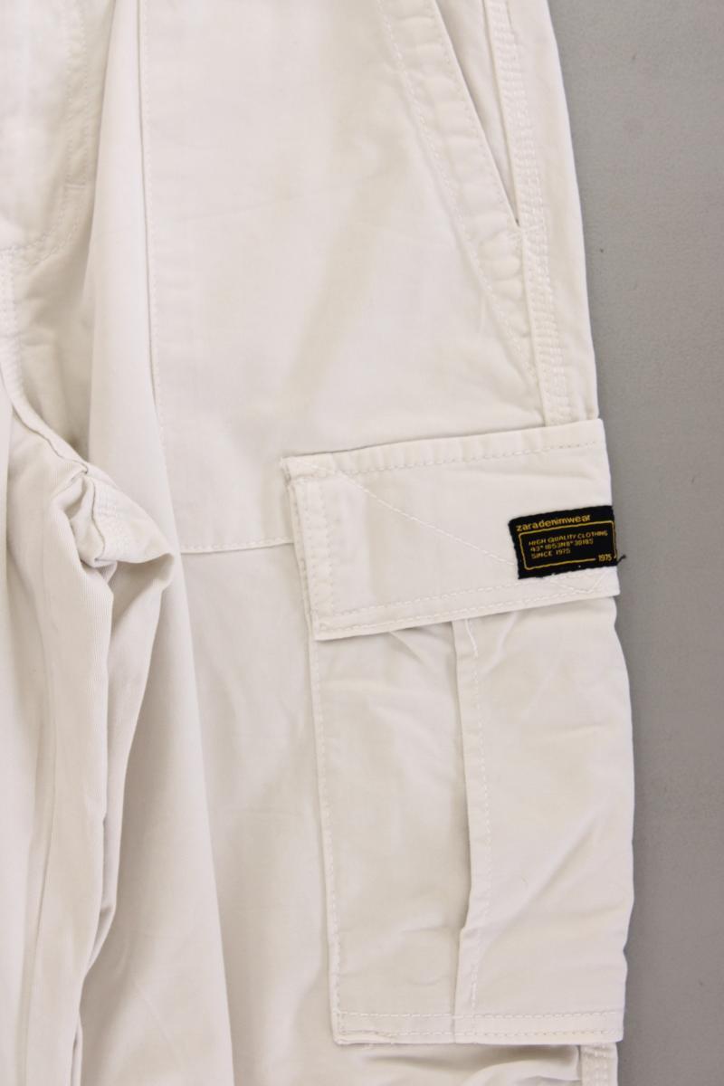 Zara Cargohose Gr. 40 creme aus Baumwolle