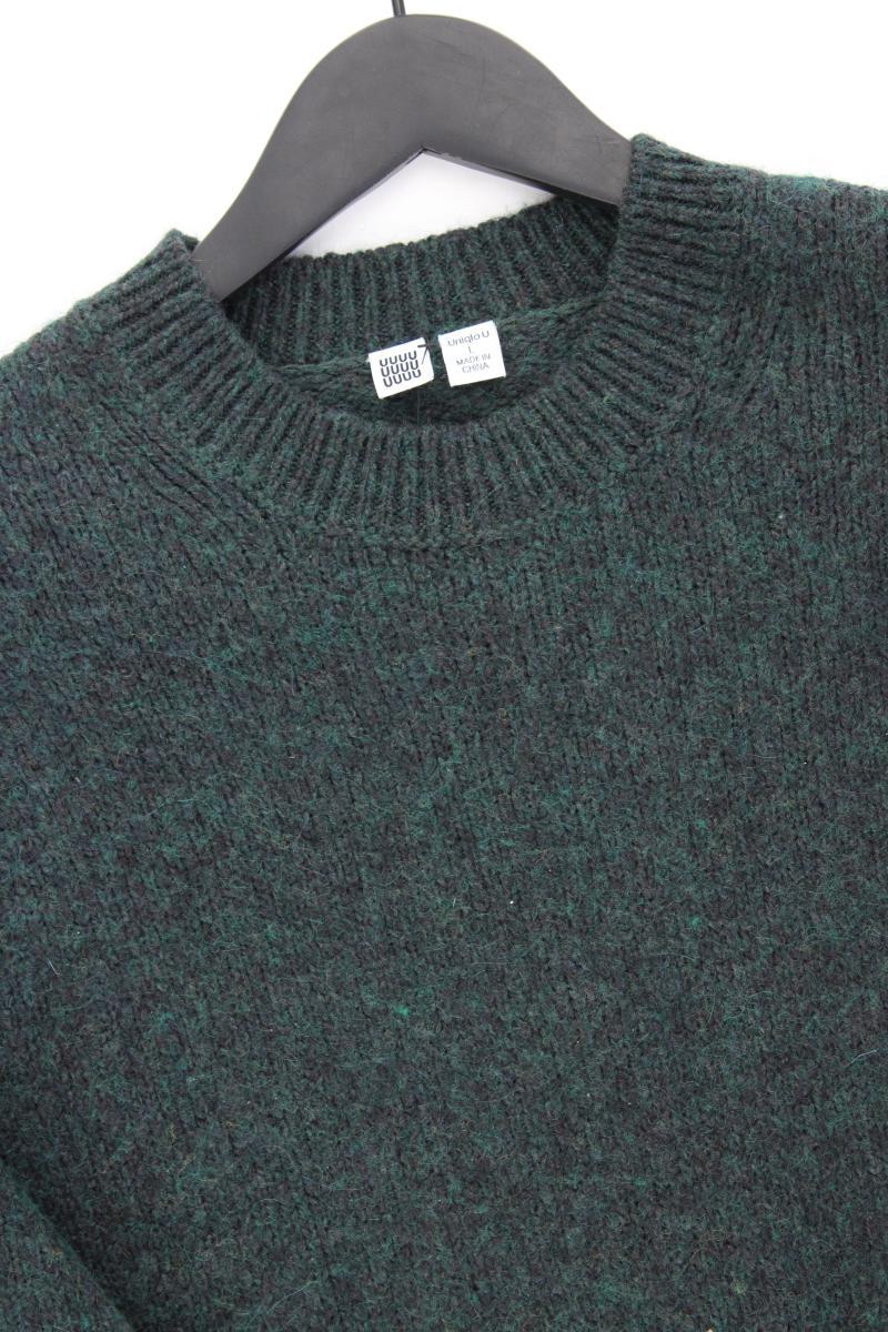 Uniqlo Langarmpullover für Herren Gr. L grün aus Polyamid
