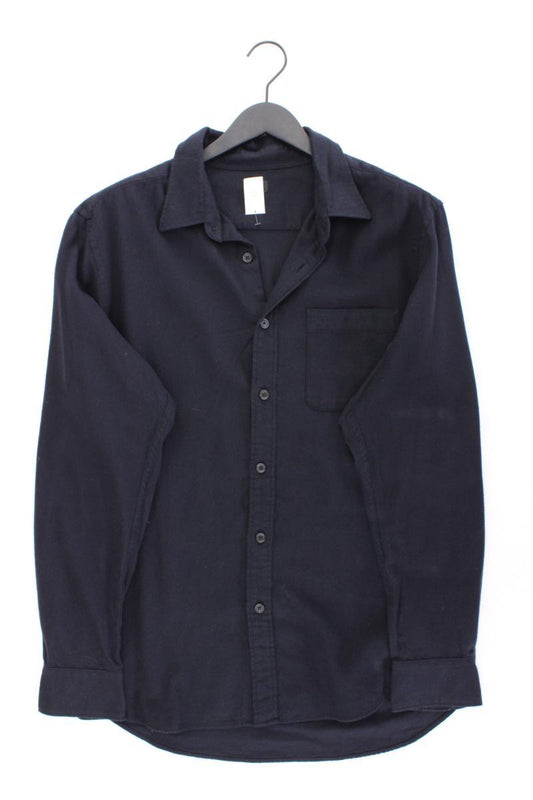 Uniqlo Langarmhemd für Herren Gr. L blau aus Baumwolle