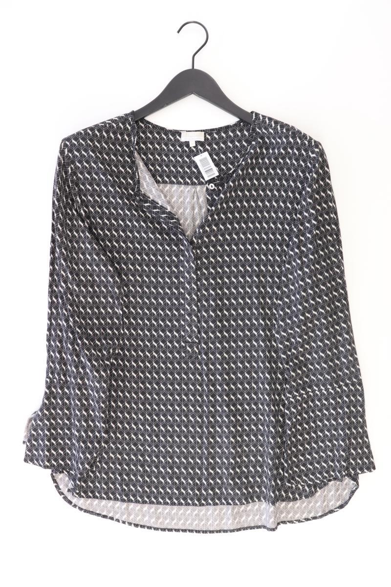 MAC Langarmbluse Gr. 44 geometrisches Muster grau aus Viskose