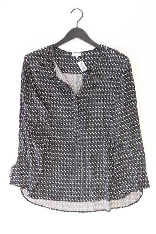 MAC Langarmbluse Gr. 44 geometrisches Muster grau aus Viskose