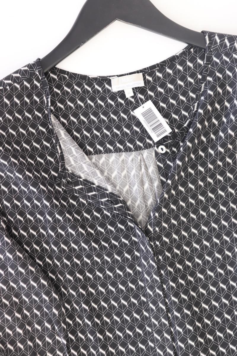 MAC Langarmbluse Gr. 44 geometrisches Muster grau aus Viskose