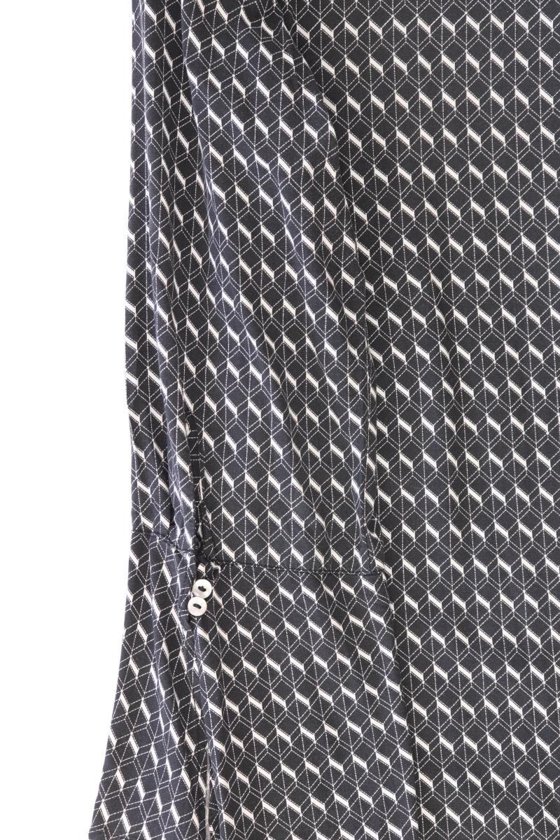 MAC Langarmbluse Gr. 44 geometrisches Muster grau aus Viskose