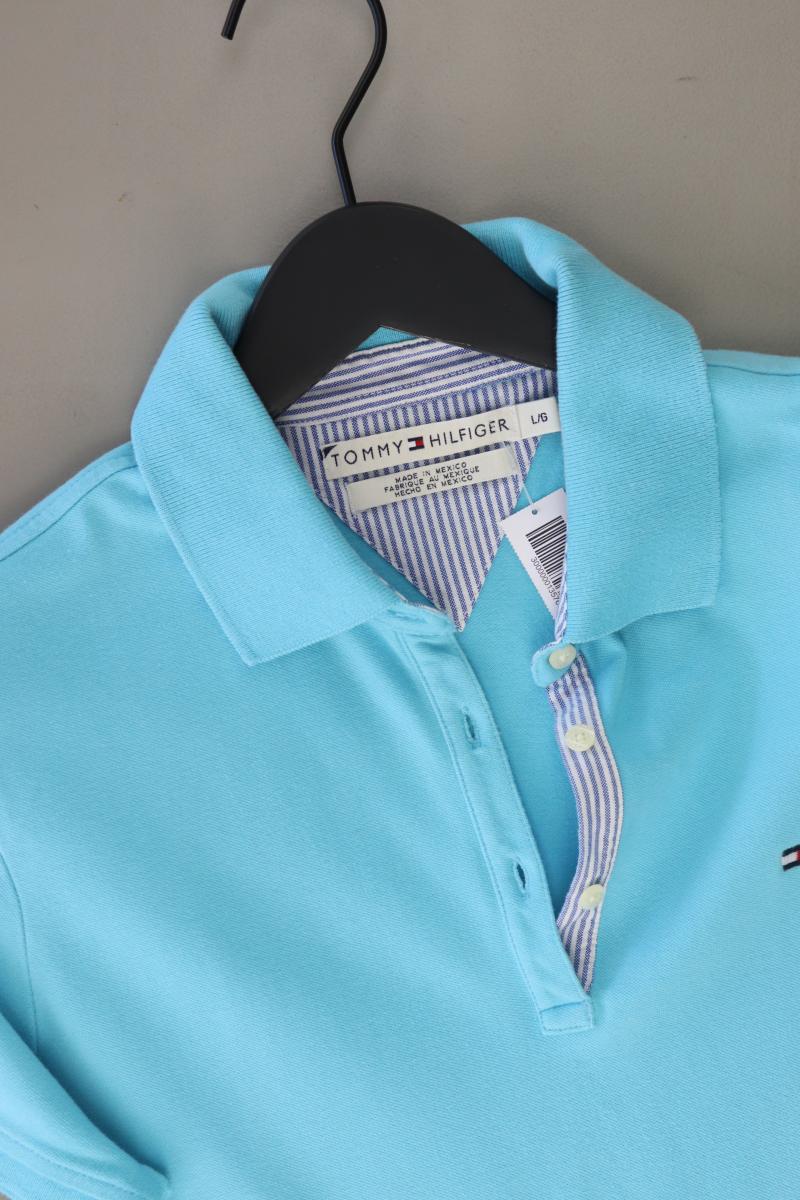Tommy Hilfiger Poloshirt Gr. L Kurzarm türkis aus Baumwolle