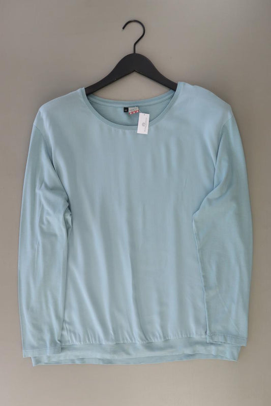 Qiero! Langarmbluse Gr. 44 blau aus Viskose