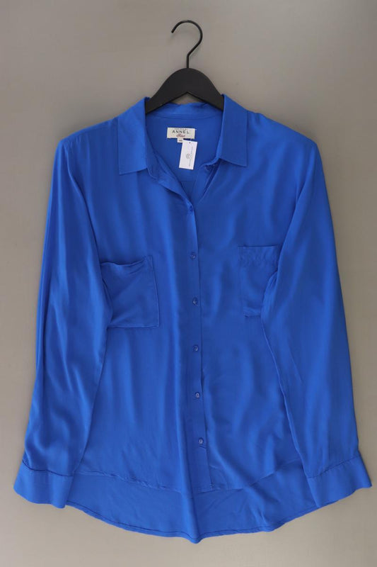 Anne L. Langarmbluse Gr. 44 blau aus Viskose