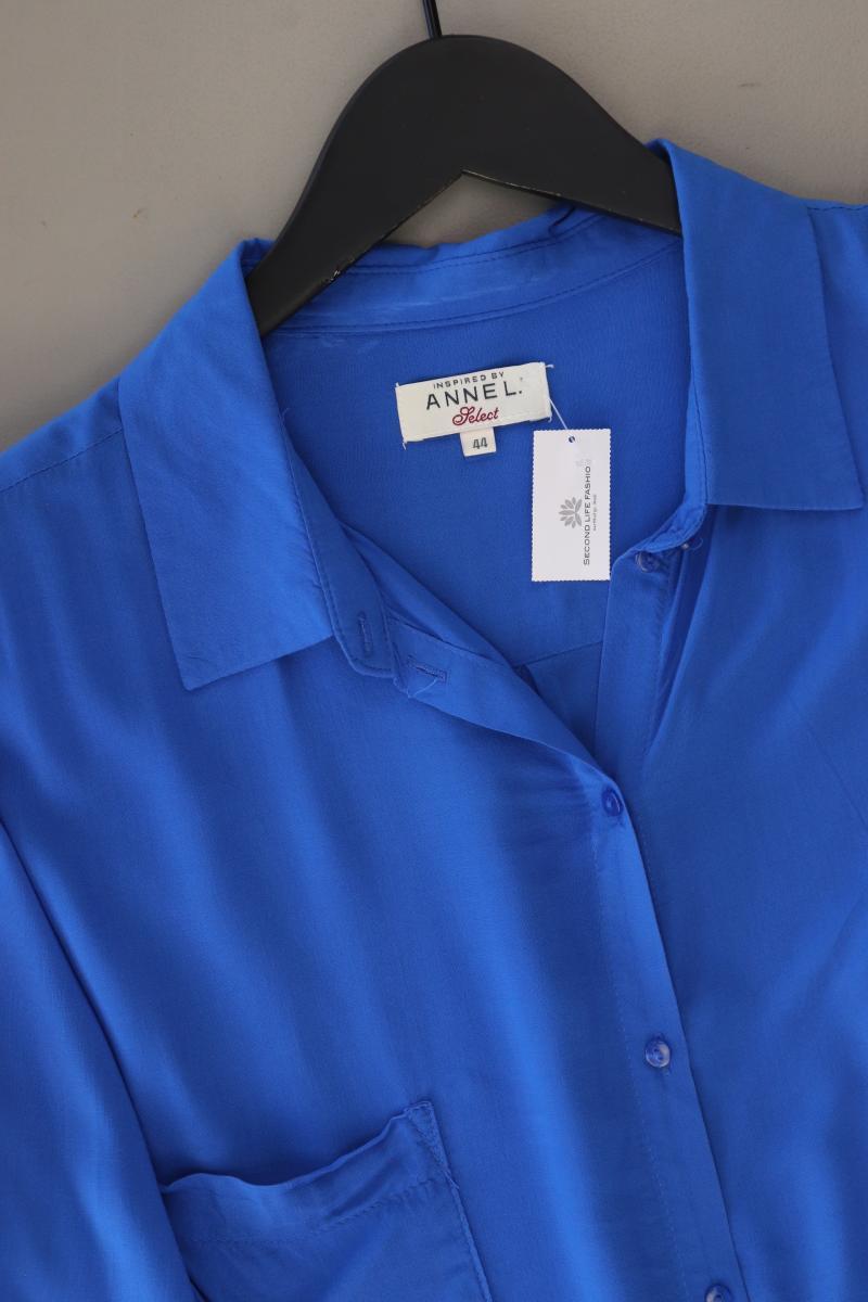 Anne L. Langarmbluse Gr. 44 blau aus Viskose