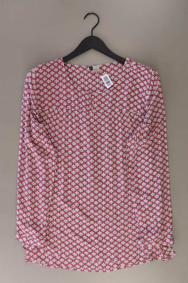 Qiero! Langarmbluse Gr. 44 geometrisches Muster rosa aus Viskose