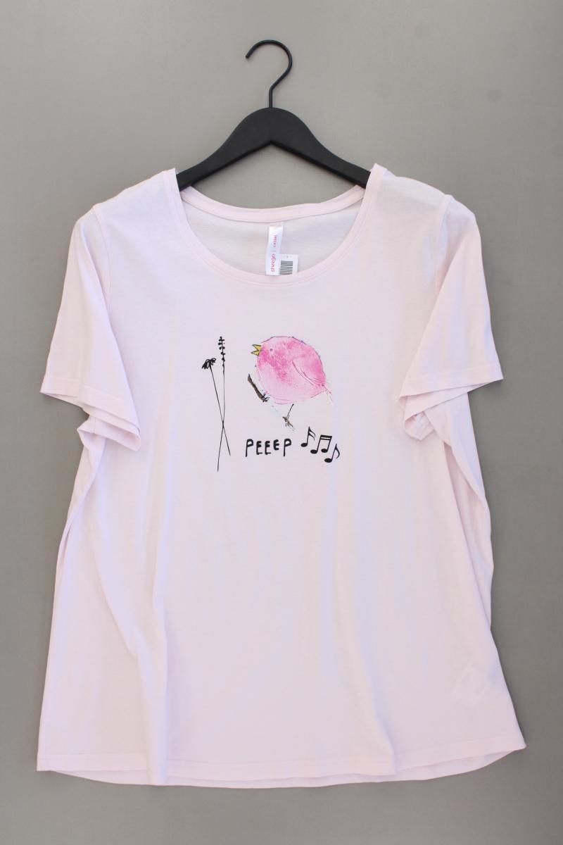 sheego Printshirt Gr. 44/46 Kurzarm rosa aus Baumwolle