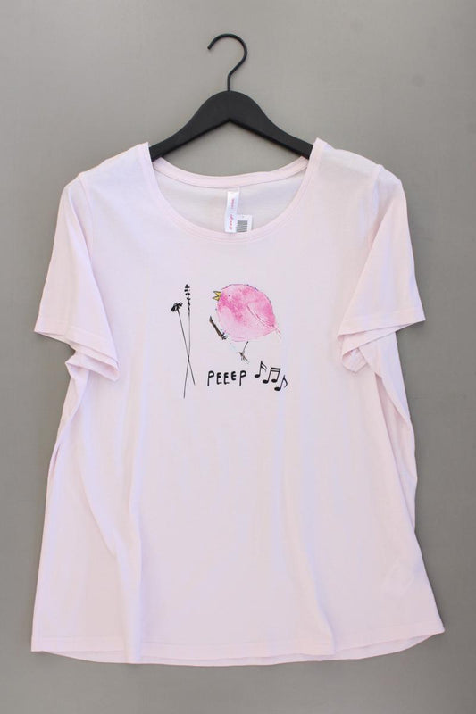 sheego Printshirt Gr. 44/46 Kurzarm rosa aus Baumwolle