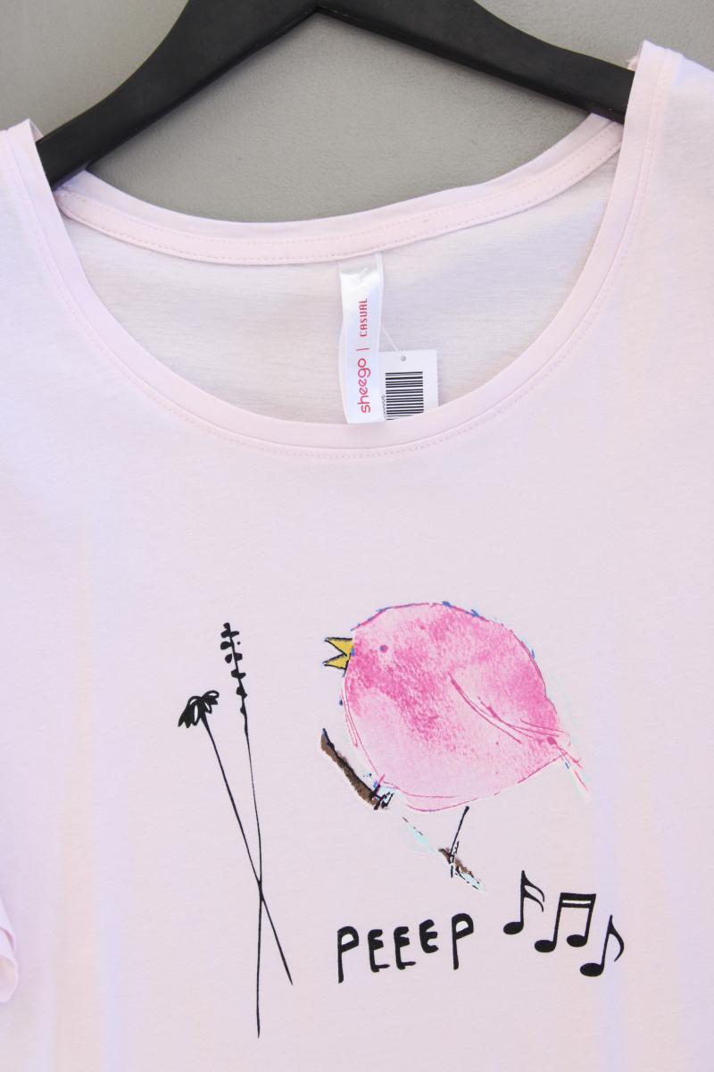 sheego Printshirt Gr. 44/46 Kurzarm rosa aus Baumwolle