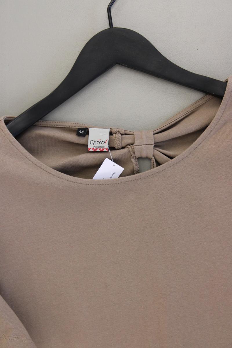 Qiero! T-Shirt Gr. 44 neuwertig Kurzarm braun aus Baumwolle