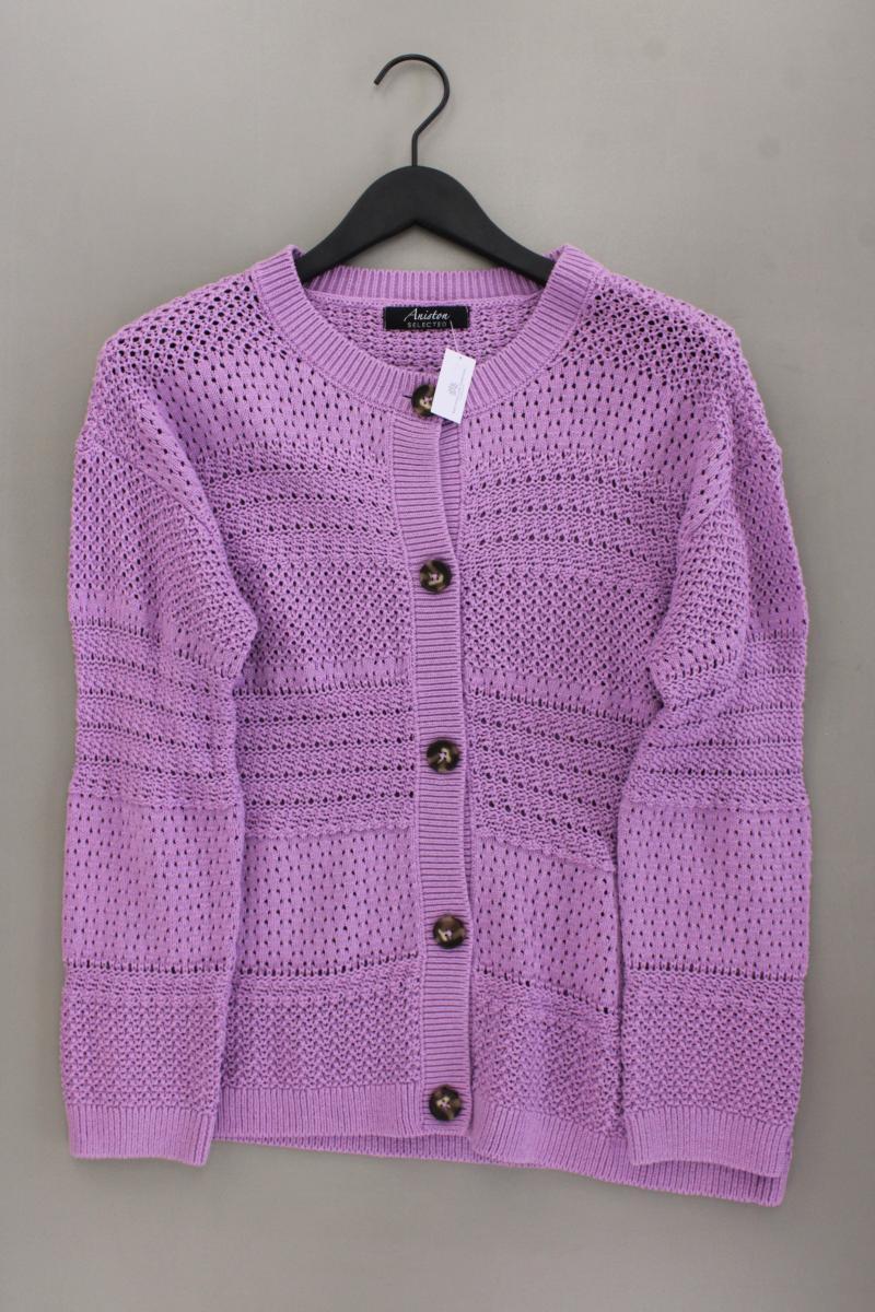 Aniston Strickjacke Gr. 40 neuwertig Langarm lila aus Baumwolle