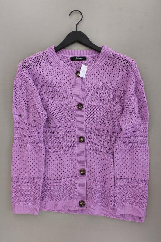 Aniston Strickjacke Gr. 40 neuwertig Langarm lila aus Baumwolle