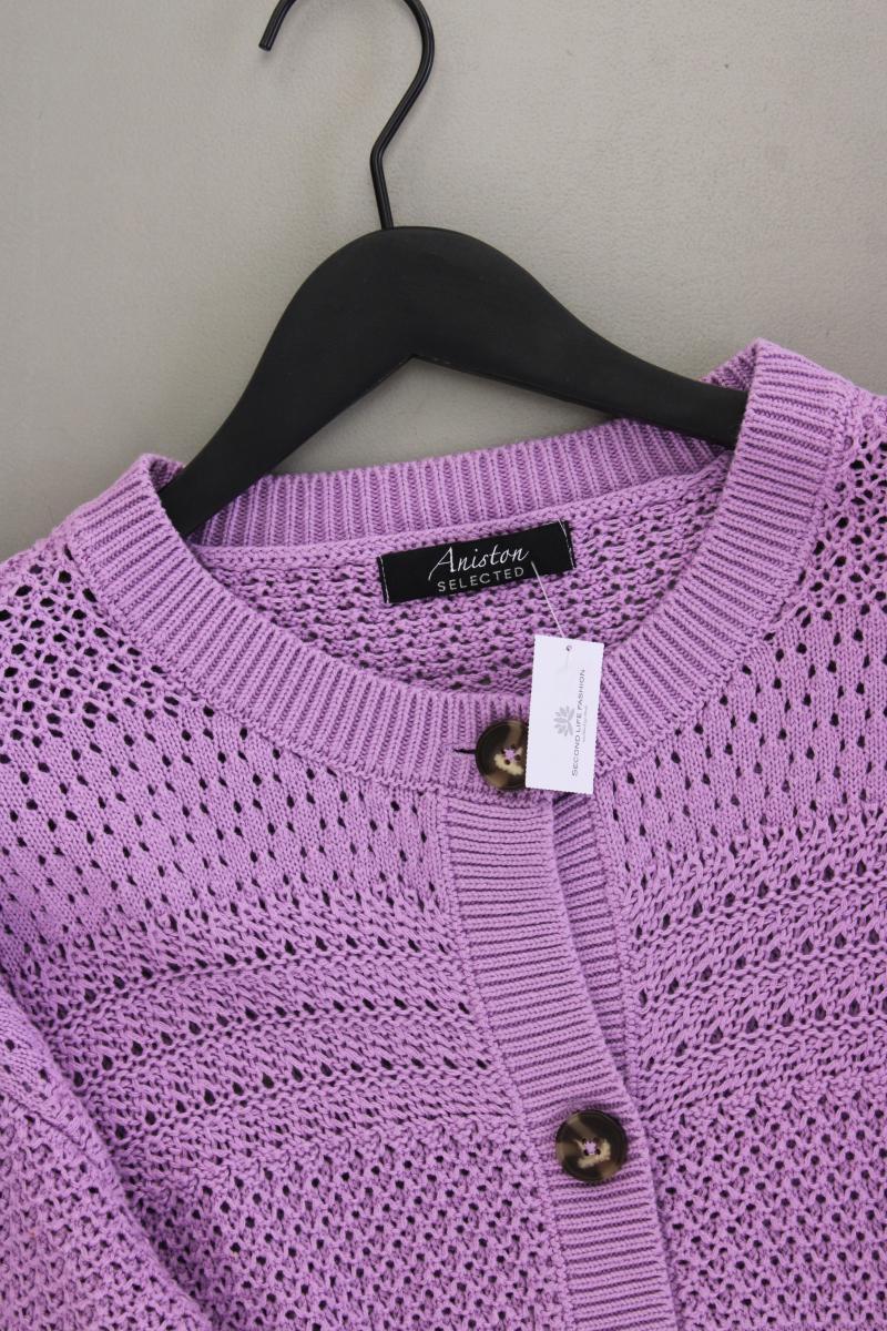 Aniston Strickjacke Gr. 40 neuwertig Langarm lila aus Baumwolle