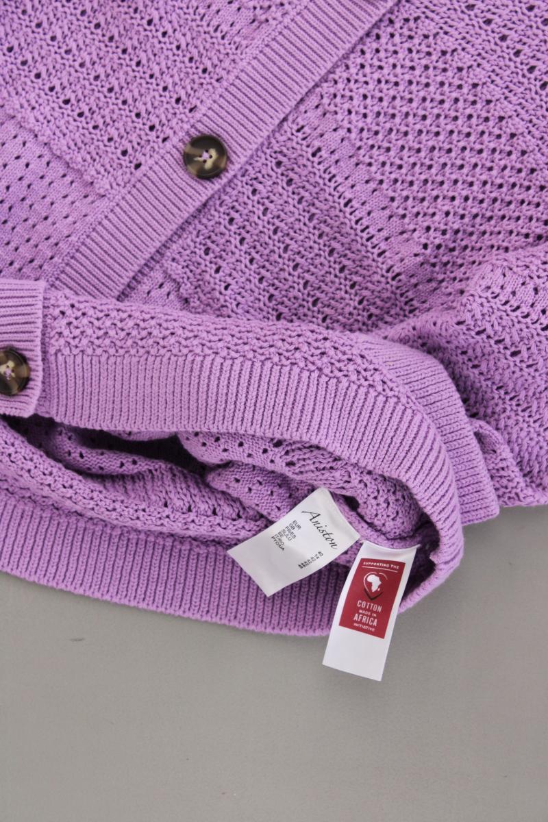 Aniston Strickjacke Gr. 40 neuwertig Langarm lila aus Baumwolle