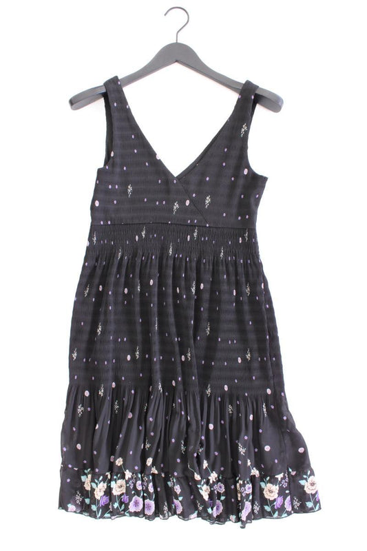 Zara Trägerkleid Gr. S mit Blumenmuster schwarz aus Polyester