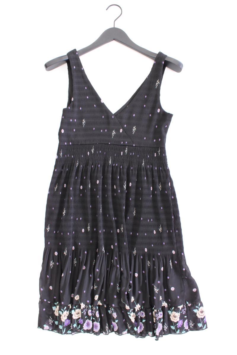 Zara Trägerkleid Gr. S mit Blumenmuster schwarz aus Polyester