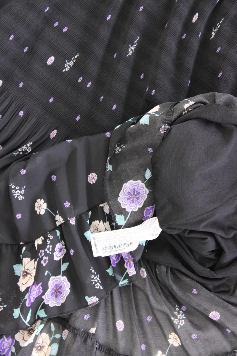 Zara Trägerkleid Gr. S mit Blumenmuster schwarz aus Polyester
