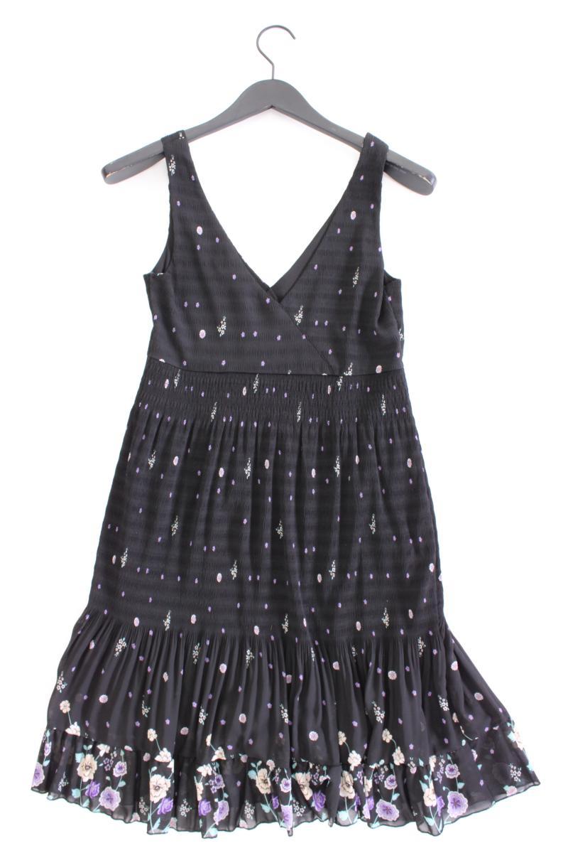 Zara Trägerkleid Gr. S mit Blumenmuster schwarz aus Polyester