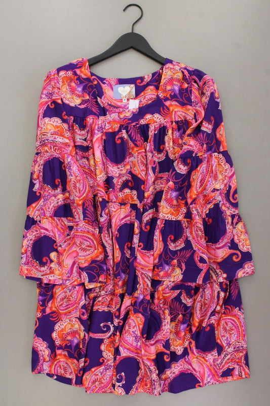 Anni For Friends Midikleid Gr. M mit Paisleymuster Trompetenärmel mehrfarbig