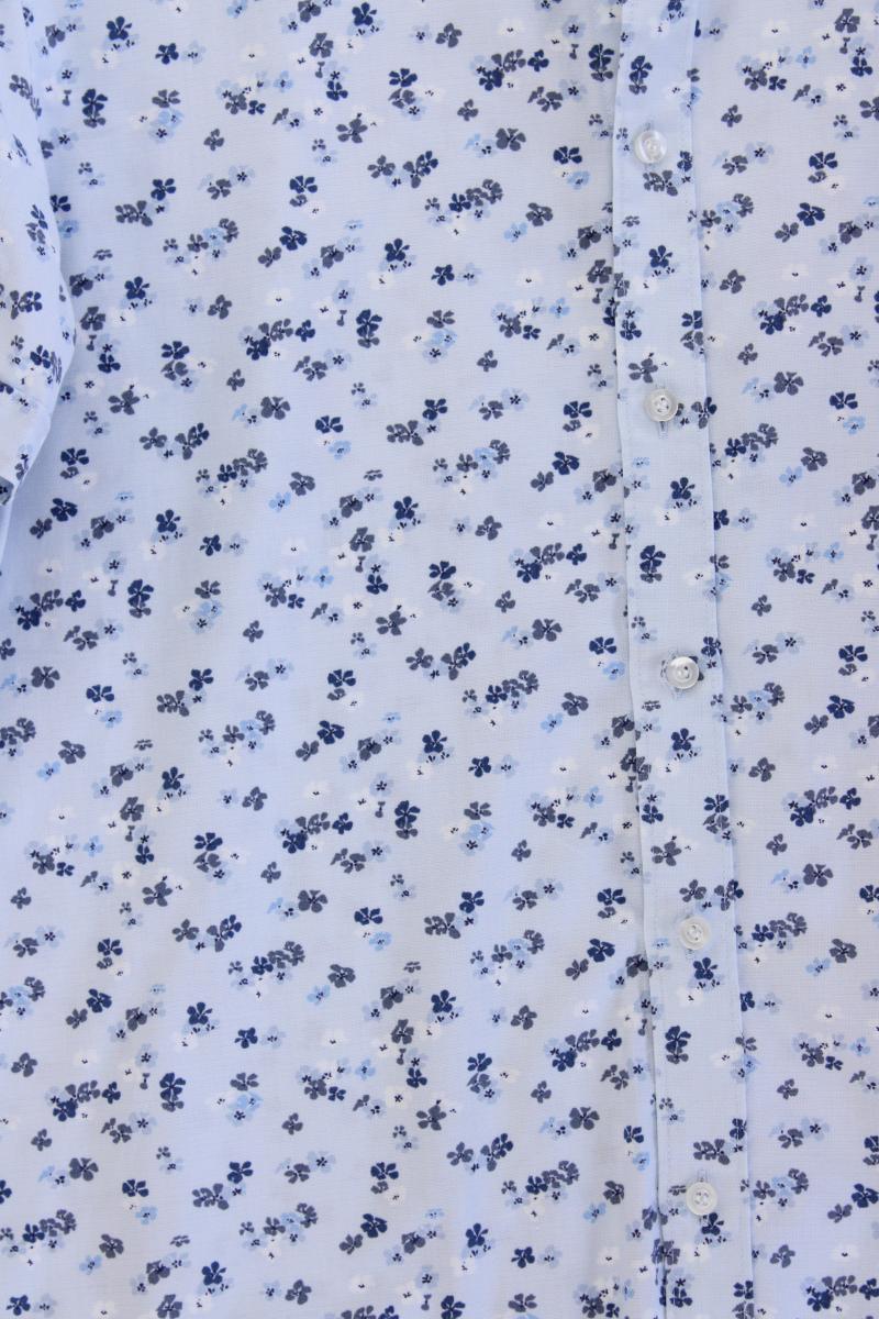 Olymp Kurzarmhemd für Herren Gr. Hemdgröße 41 mit Blumenmuster blau
