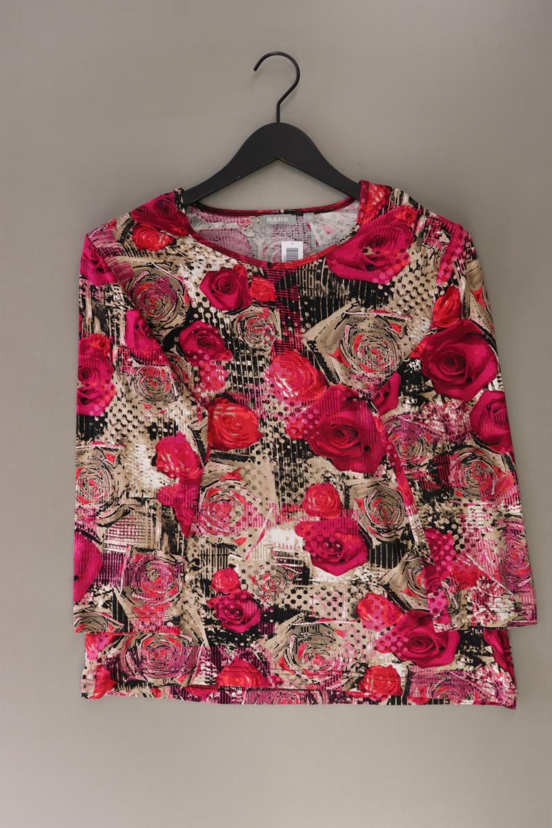 Rabe Printshirt Gr. 42 mit Blumenmuster 3/4 Ärmel pink aus Viskose