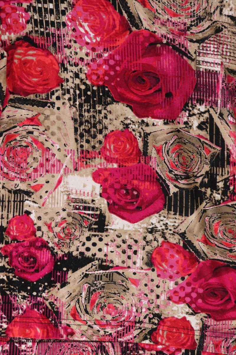 Rabe Printshirt Gr. 42 mit Blumenmuster 3/4 Ärmel pink aus Viskose