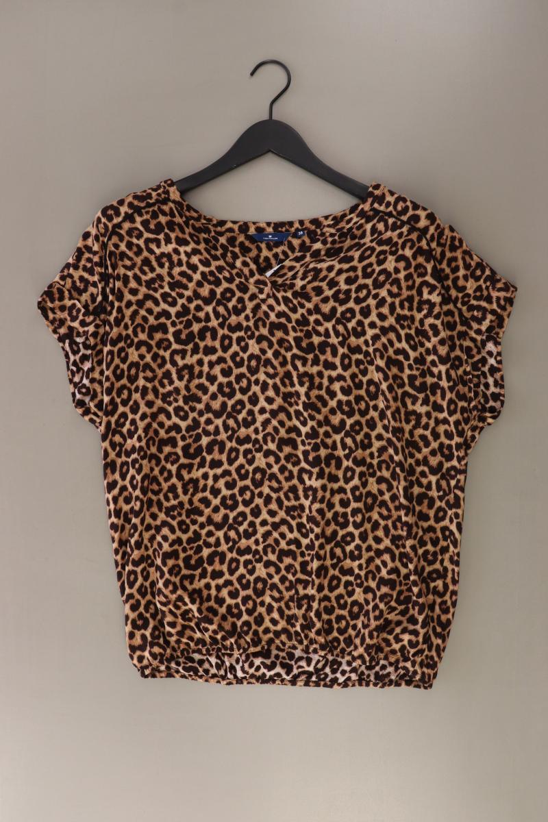 Tom Tailor Bluse mit Leomuster Gr. 38 mit Tierdruck Kurzarm mehrfarbig