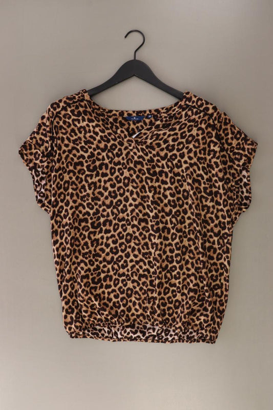 Tom Tailor Bluse mit Leomuster Gr. 38 mit Tierdruck Kurzarm mehrfarbig