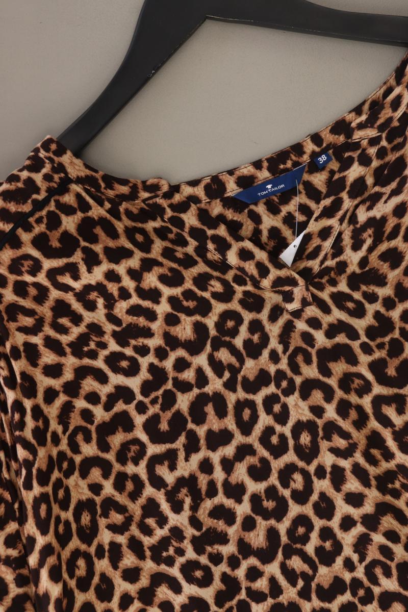 Tom Tailor Bluse mit Leomuster Gr. 38 mit Tierdruck Kurzarm mehrfarbig