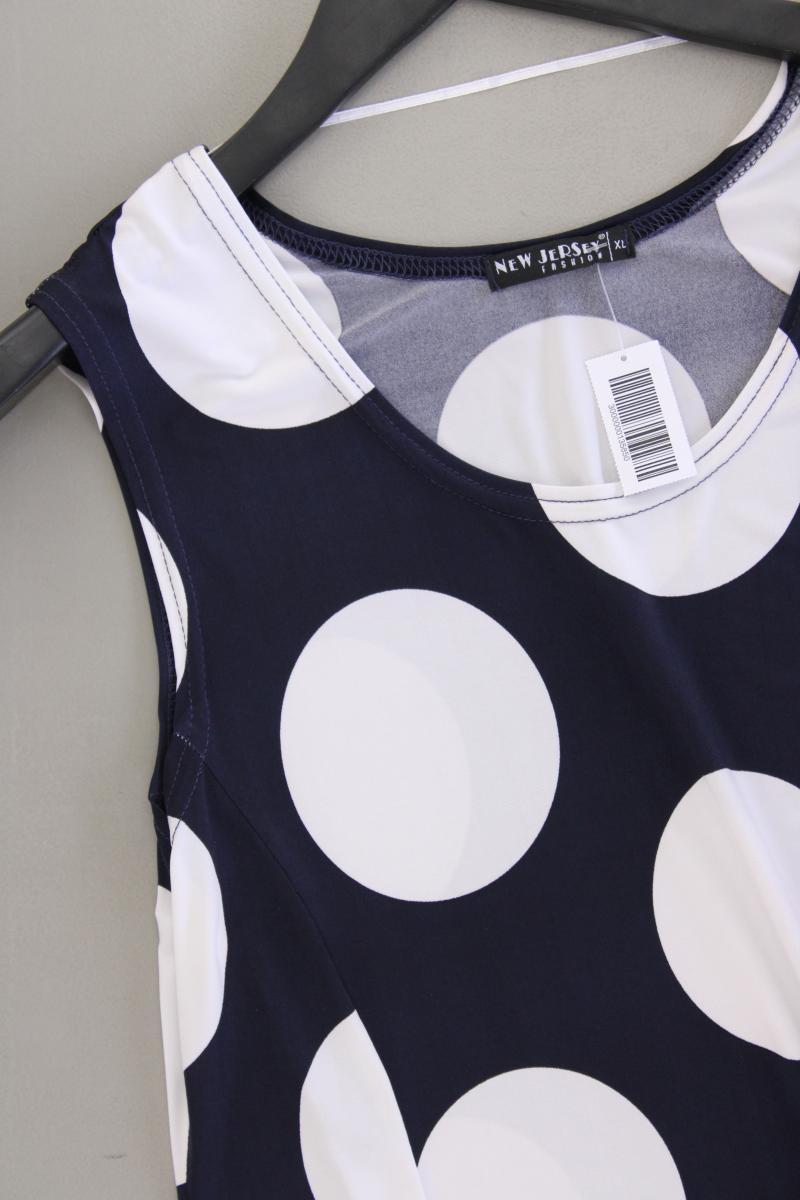 Jerseykleid Gr. XL gepunktet Ärmellos blau aus Viskose