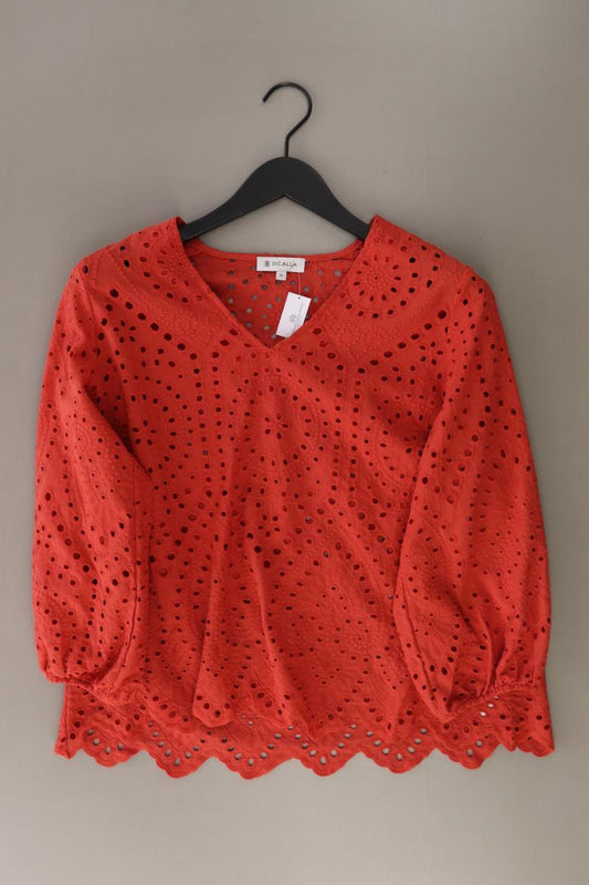 Bicalla Regular Bluse Gr. M mit Blumenmuster 3/4 Ärmel orange aus Baumwolle