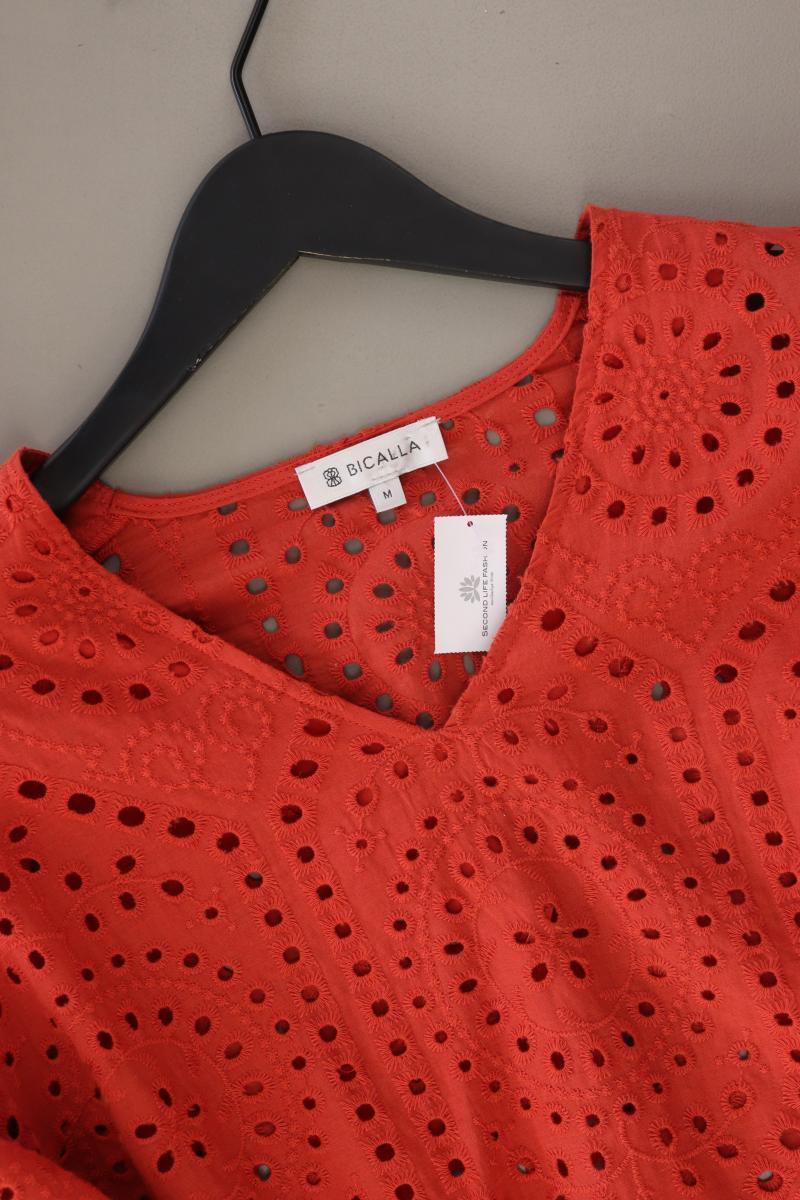 Bicalla Regular Bluse Gr. M mit Blumenmuster 3/4 Ärmel orange aus Baumwolle