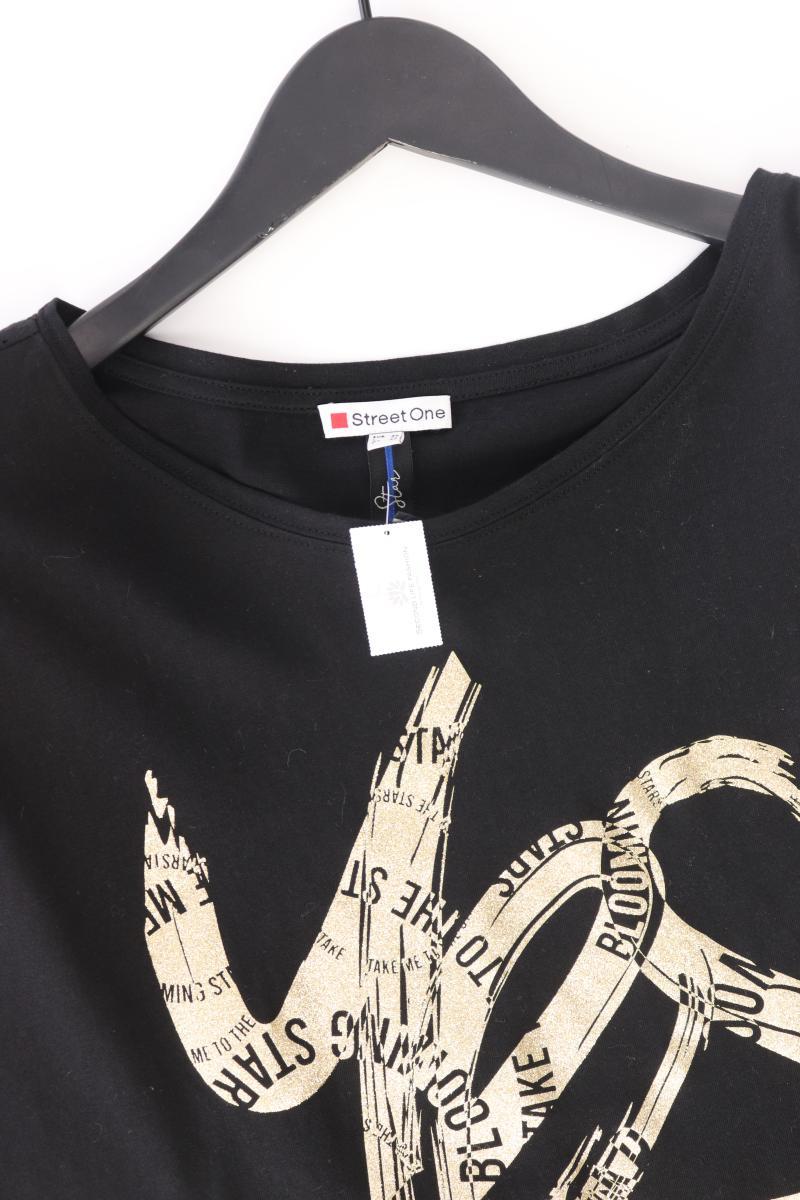 Street One Printshirt Gr. 40 Kurzarm schwarz aus Baumwolle