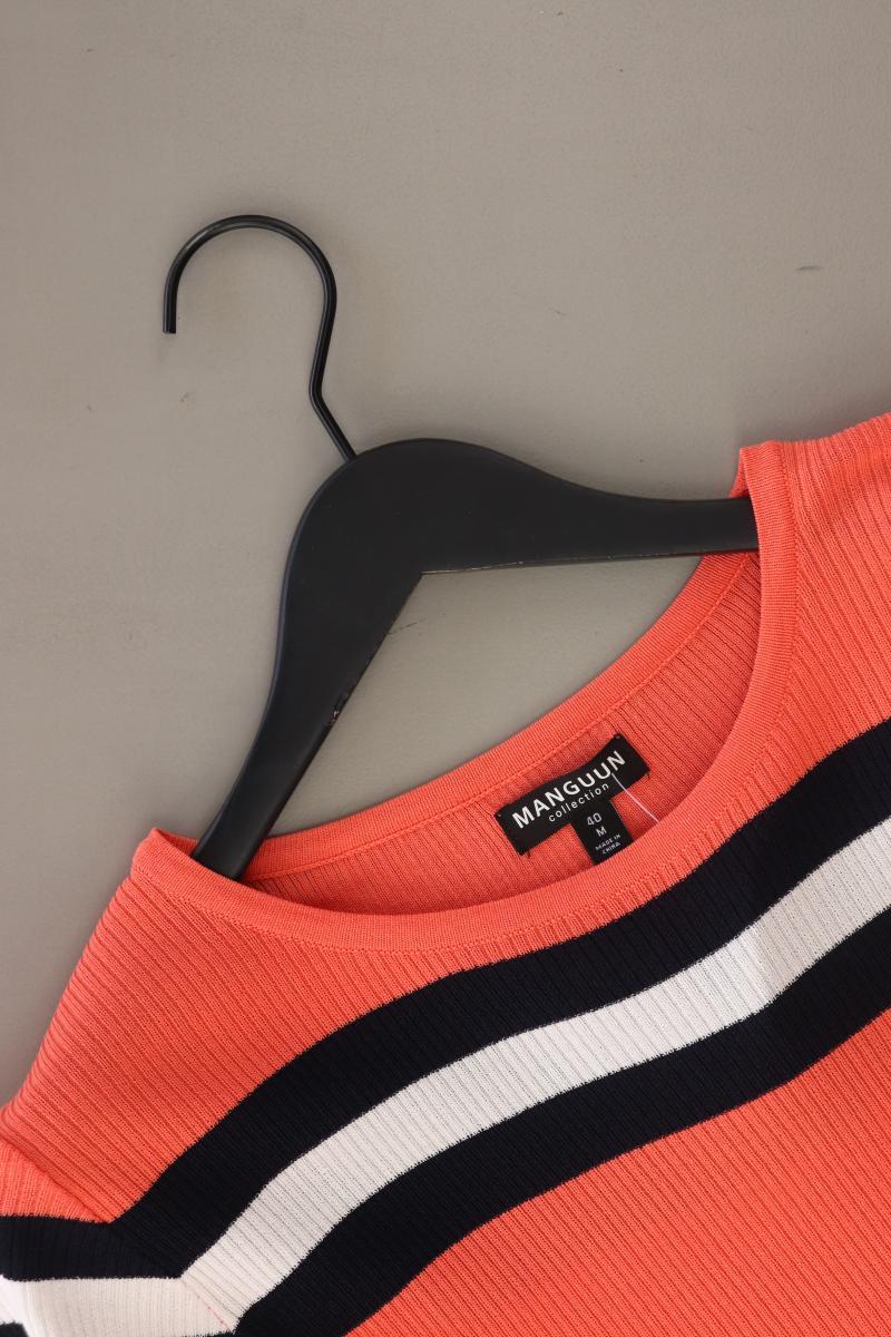 Manguun Strickshirt Gr. 40 gestreift Kurzarm mehrfarbig aus Viskose