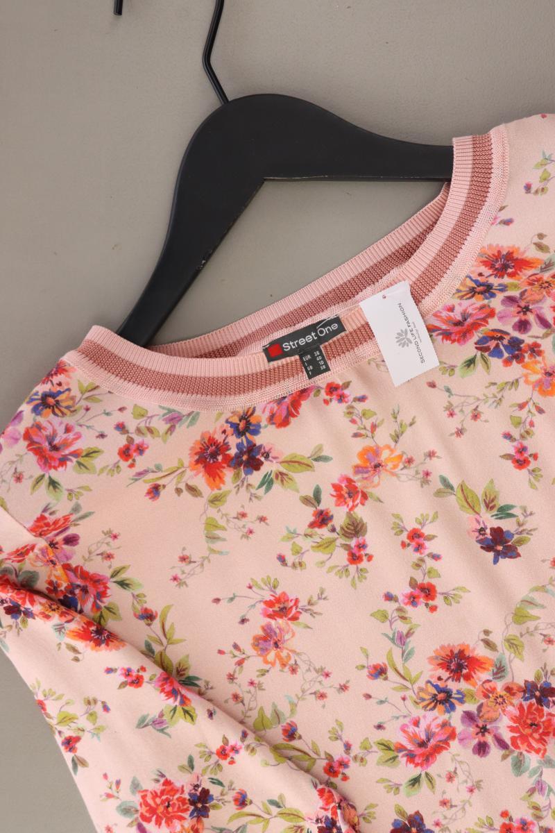 Street One Kurzarmbluse Gr. 36 mit Blumenmuster rosa aus Viskose
