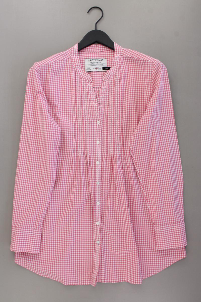 Greystone Karobluse Gr. 44 kariert Langarm rosa aus Baumwolle