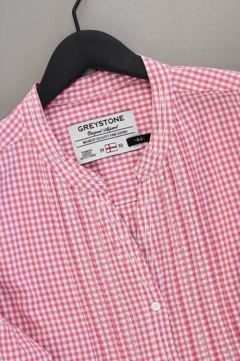 Greystone Karobluse Gr. 44 kariert Langarm rosa aus Baumwolle
