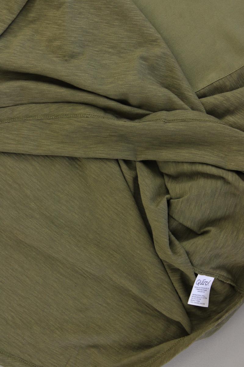 Qiero! Shirt mit V-Ausschnitt Gr. 44 neuwertig 3/4 Ärmel olivgrün aus Baumwolle