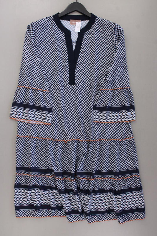 Cartoon Midikleid Gr. 44 geometrisches Muster neuwertig 3/4 Ärmel blau