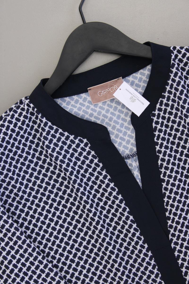 Cartoon Midikleid Gr. 44 geometrisches Muster neuwertig 3/4 Ärmel blau