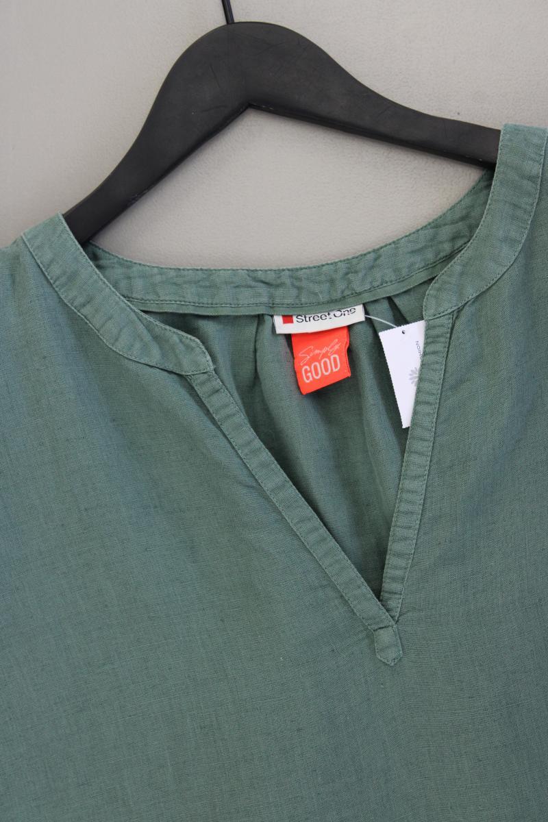 Street One Leinenbluse Gr. 46 neuwertig Kurzarm grün