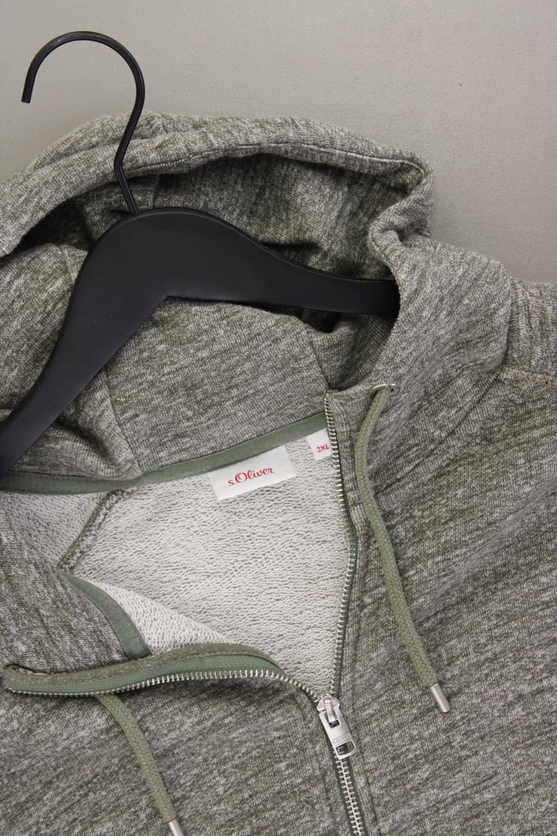 s.Oliver Sweatjacke für Herren Gr. XXXL Langarm grün aus Baumwolle