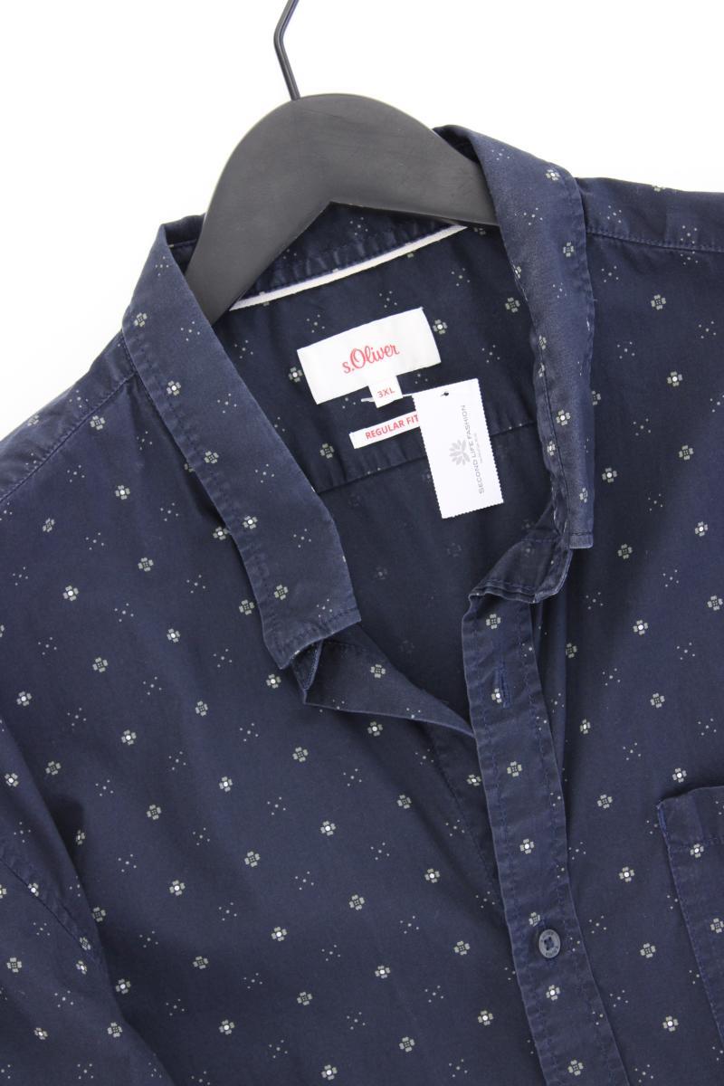 s.Oliver Kurzarmhemd für Herren Gr. XXXL blau aus Baumwolle