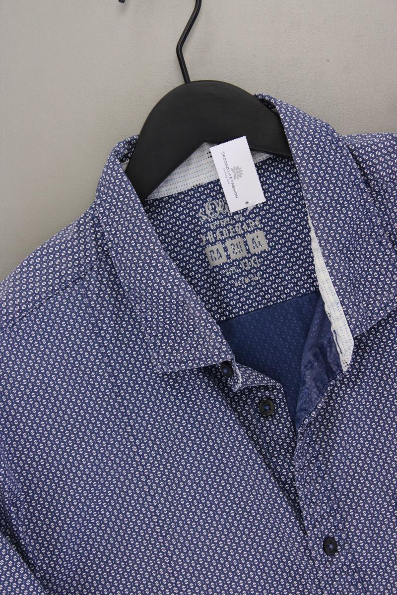 s.Oliver Kurzarmhemd für Herren Gr. XXXL blau aus Baumwolle